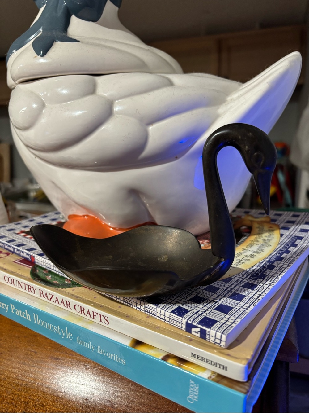 Decorative Brass Swan Trinket Dish